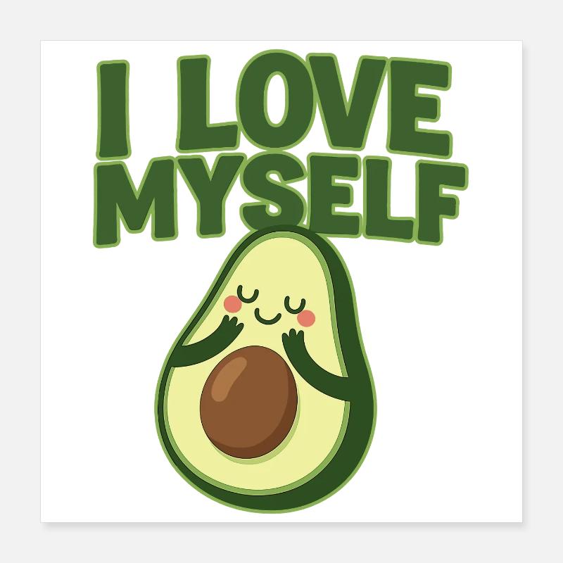 Sweet Avocado Positivity Print Poster 16" x 16" (40x40 cm)
