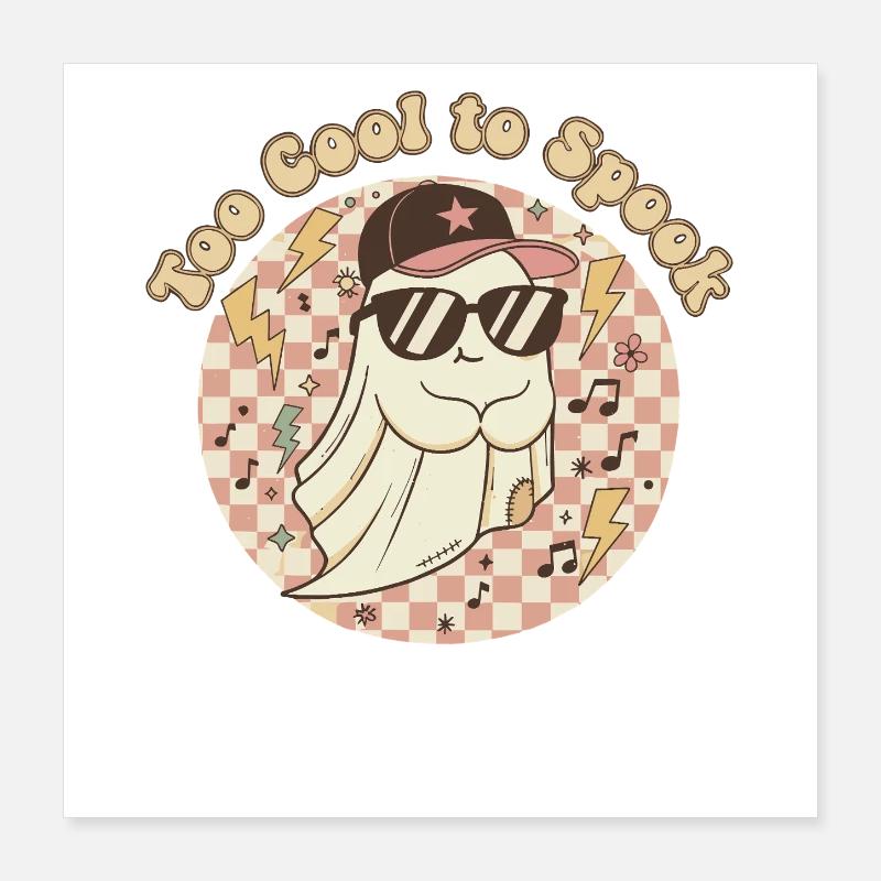 Cooler Geist mit too cool to spook Poster 40x40 cm