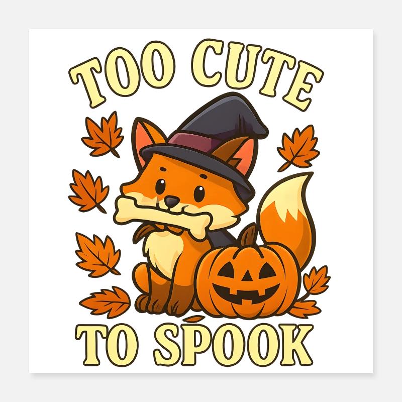 Witch Fox – Too Cute To Spook Poster 16" x 16" (40x40 cm)