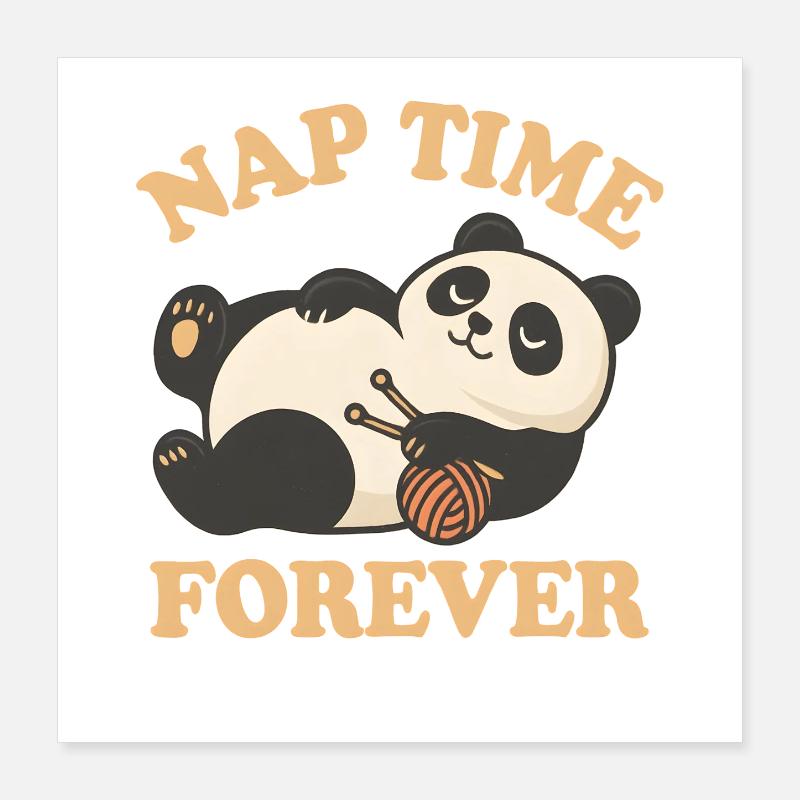 Panda – L'heure de la sieste pour toujours Poster 40 x 40 cm