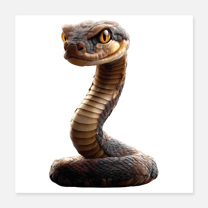 Schlange Python Kobra Klapperschlange Schlangen Poster 40x40 cm
