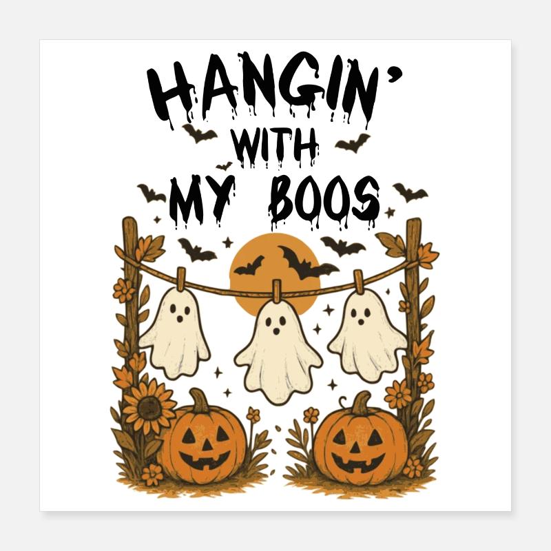 Traîner avec My Boo Halloween Funny Ghosts Poster 40 x 40 cm