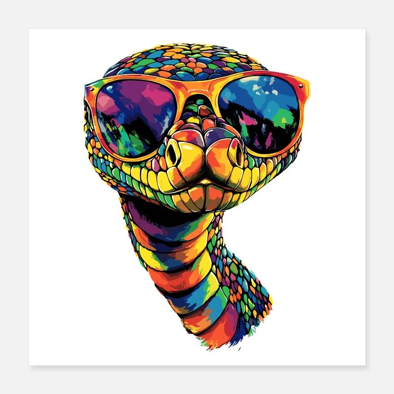 serpent, python, cobra, serpent à sonnettes, serpents Poster 40 x 40 cm