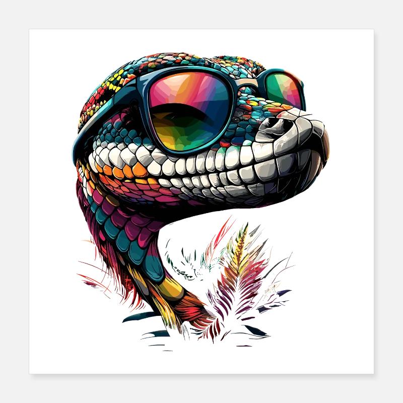 Schlange Python Kobra Klapperschlange Schlangen Poster 40x40 cm