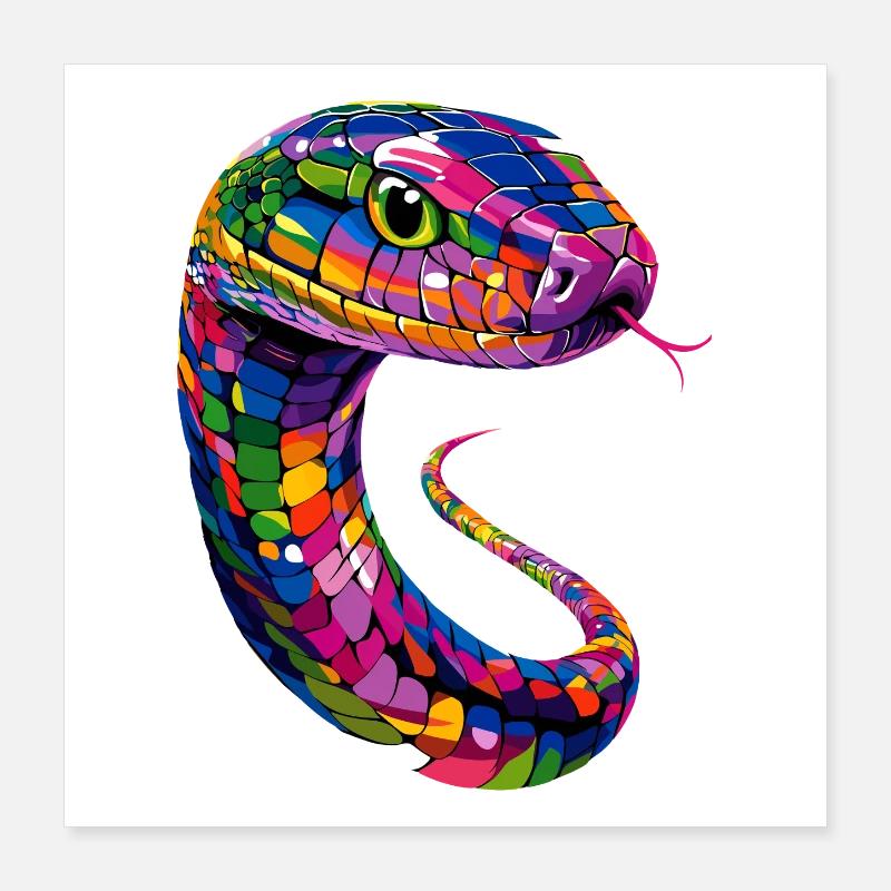 serpent, python, cobra, serpent à sonnettes, serpents Poster 40 x 40 cm