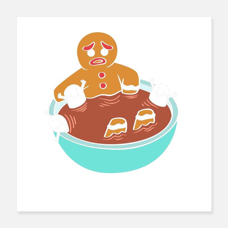 Lebkuchen Weihnachten Kaffee Barista Lebkuchenmann Poster 40x40 cm