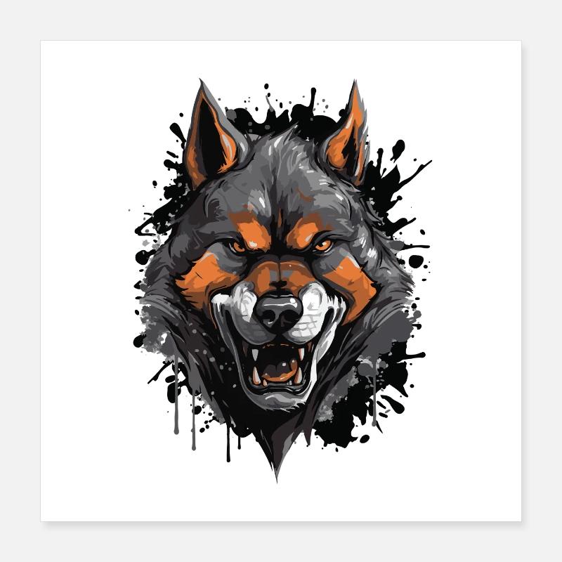 Wolf Wildnis Poster 40x40 cm