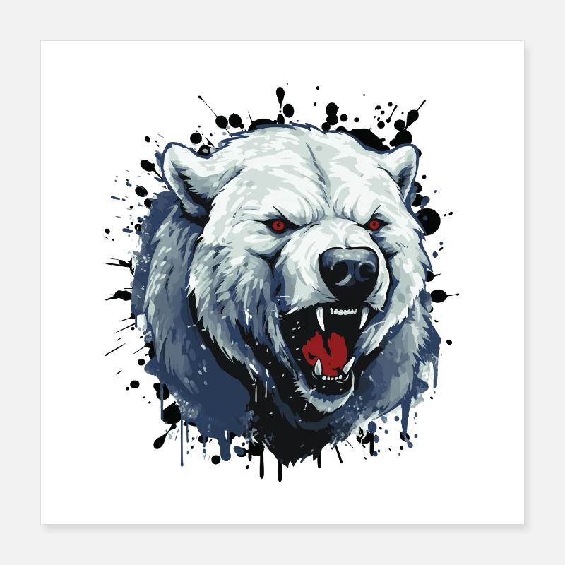 Eisbär Polar Bär Poster 40x40 cm
