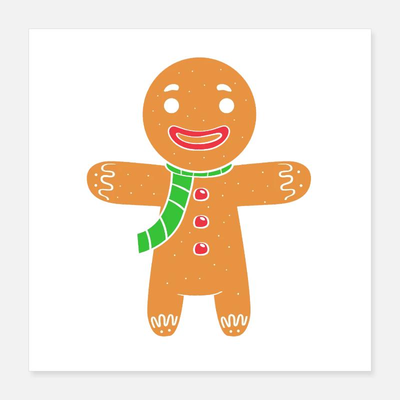 Gingerbread Christmas Gingerbread Man Poster 16" x 16" (40x40 cm)