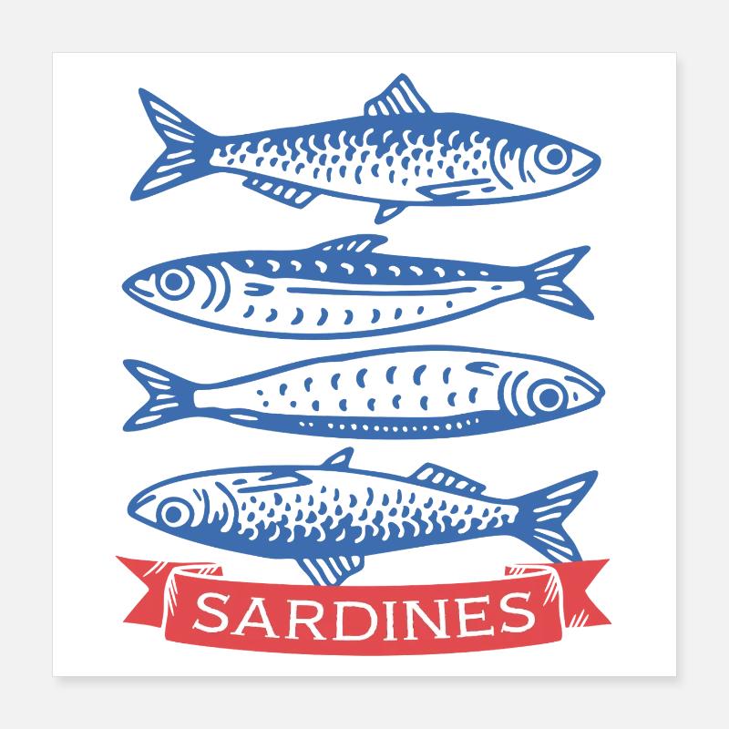 Sardines Poster 40 x 40 cm