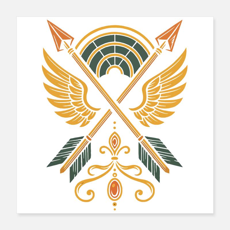 Tir à l’arc cible Archer Chasse à l’arc Conception Poster 40 x 40 cm