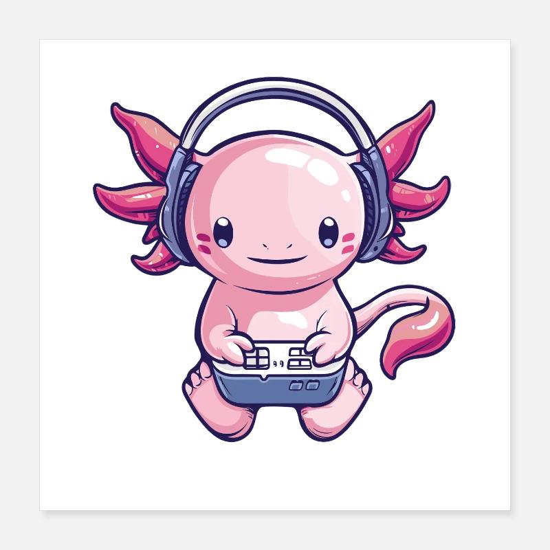 Creative Axolotl gaming Poster 16" x 16" (40x40 cm)