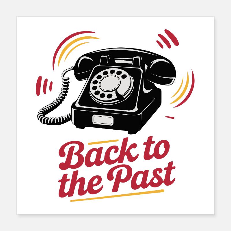 Retro Wählscheibentelefon Nostalgie Design Poster 40x40 cm