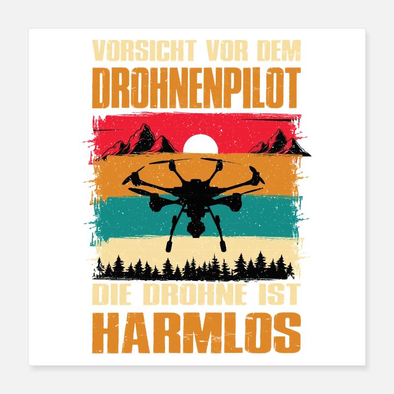 Accessoires de pilote de drone Drone Pilote de drone Cadeau Poster 40 x 40 cm