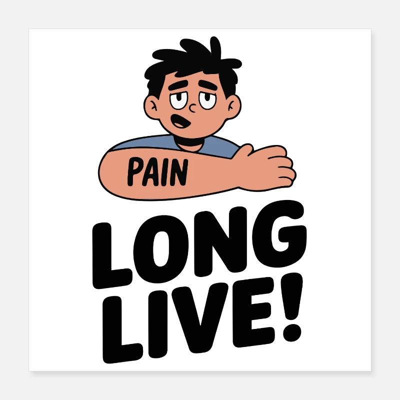 Illustration de tatouage de douleur expressive Poster 40 x 40 cm
