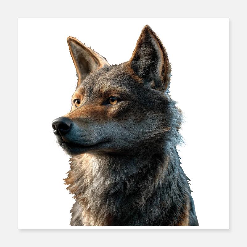 Wolf Liebe Wölfe Wolfsrudel Wolfshund Wilder Wolf Poster 40x40 cm