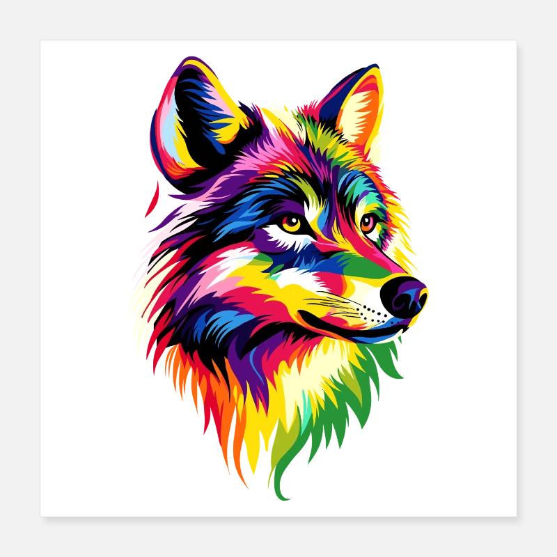 Wolf Love Wolves Wolf Pack Wolfhound Wild Wolf Poster 40 x 40 cm