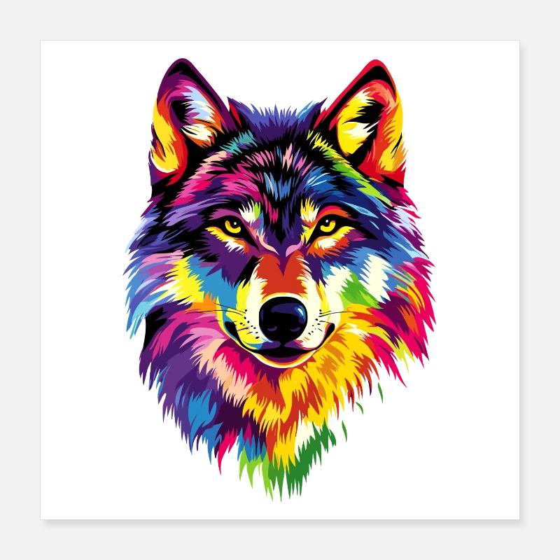 Wolf Love Wolves Wolf Pack Wolfhound Wild Wolf Poster 16" x 16" (40x40 cm)