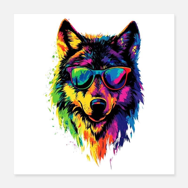 Wolf Love Wolves Wolf Pack Wolfhound Wild Wolf Poster 40 x 40 cm