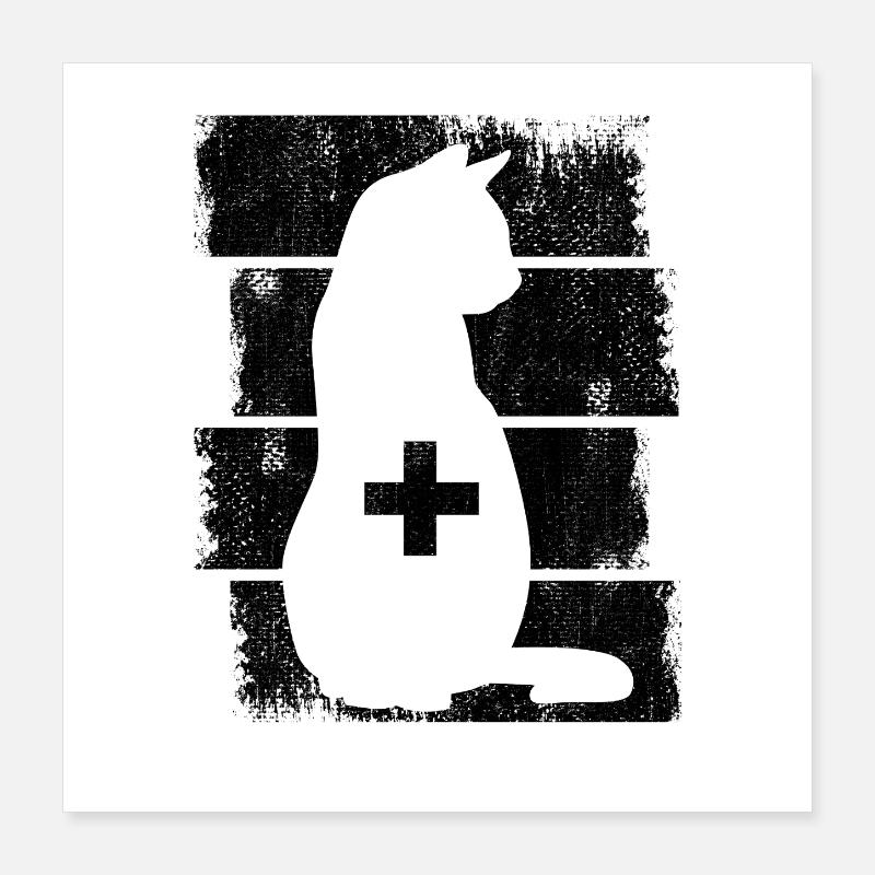Tierarzt Katze Poster 40x40 cm
