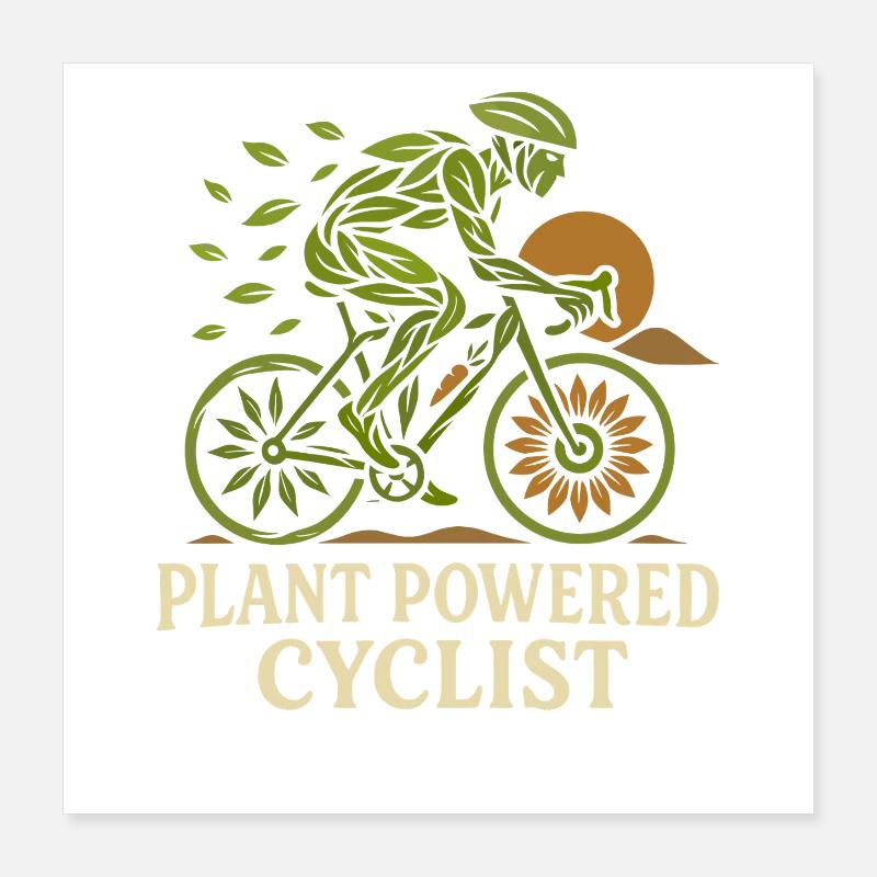 Cycliste à propulsion végétale Poster 40 x 40 cm