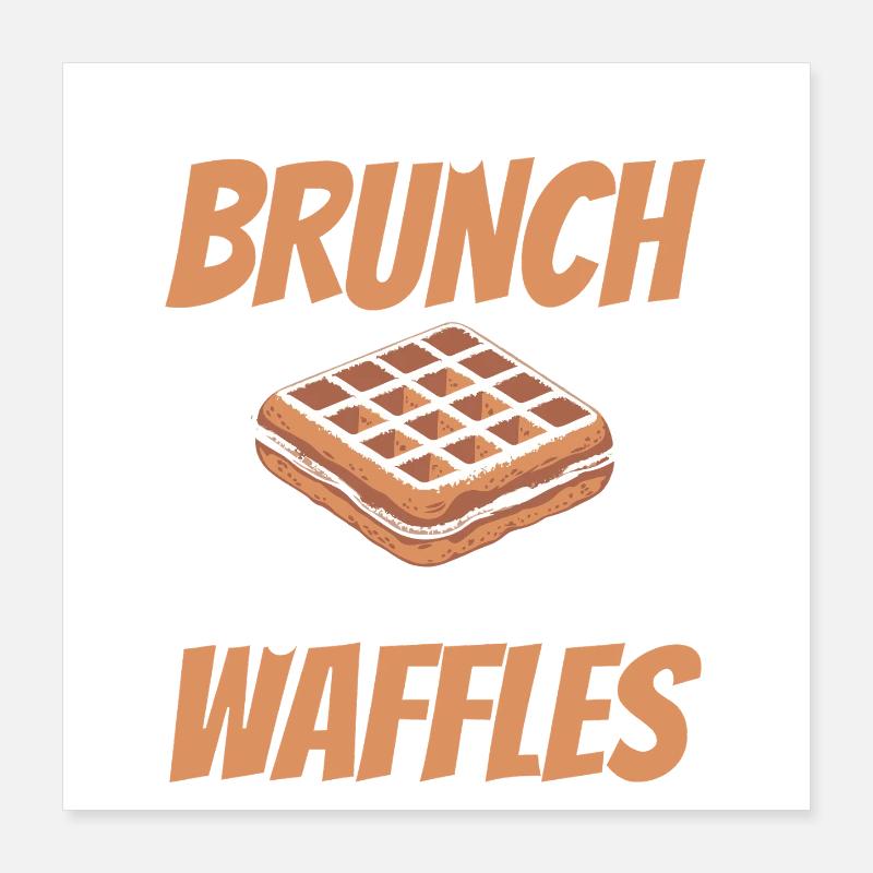 Frühstückswaffeln Waffel Geschenk Bäckerei Poster 40x40 cm