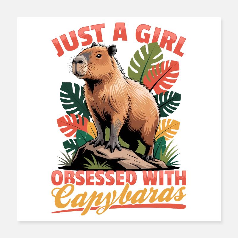 Drôle de Capybara Poster 40 x 40 cm