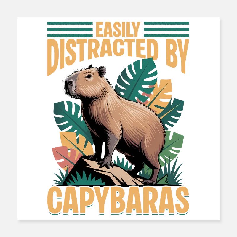 Funny Capybara Poster 16" x 16" (40x40 cm)
