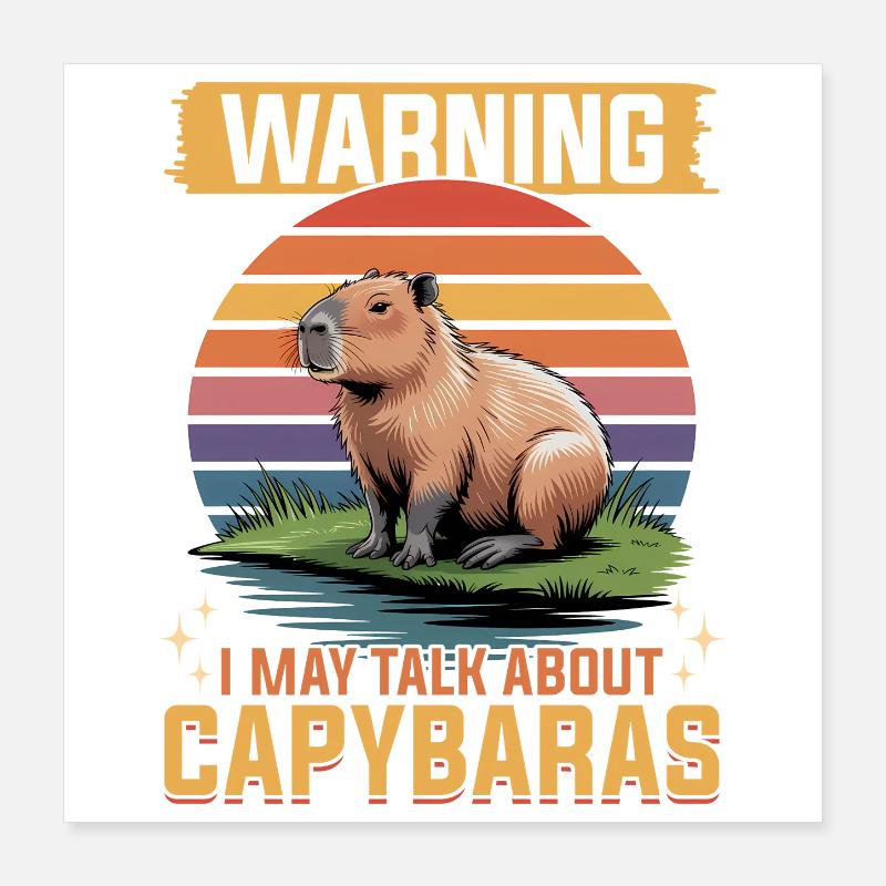 Funny Capybara Poster 40x40 cm