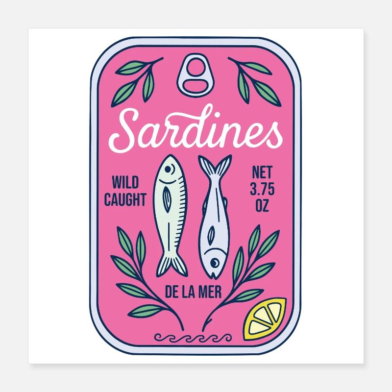 Sardinen Poster 40x40 cm