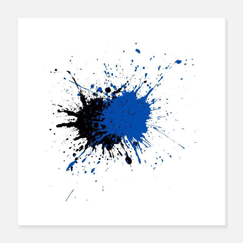 Creative Blue Paint Splash Print Poster 16" x 16" (40x40 cm)