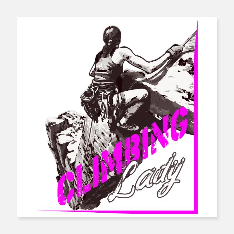Grimpeuse Alpiniste Poster 40 x 40 cm