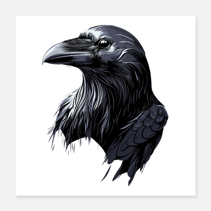 Corbeau, Corbeau, Oiseau, Corbeau Corbeau, Choucas, Corbeau noir Poster 40 x 40 cm