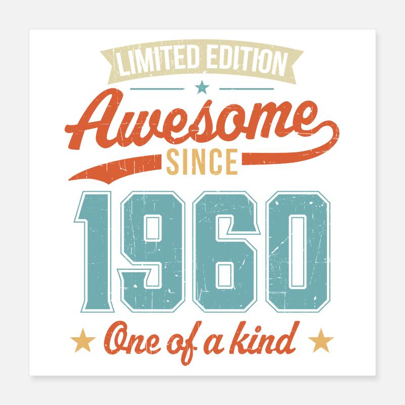 Awesome Since 1960 Poster 16" x 16" (40x40 cm)