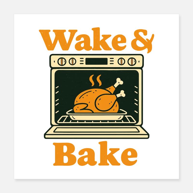 Thanksgiving Wake And Bake Drôle de Dinde Poster 40 x 40 cm