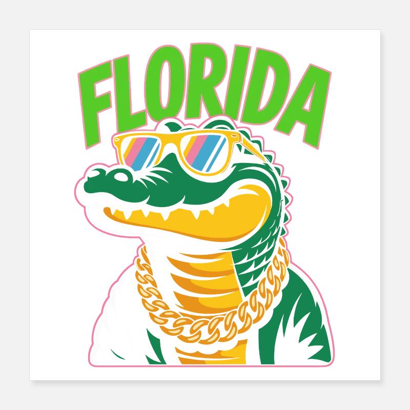 Alligator de Floride Poster 40 x 40 cm