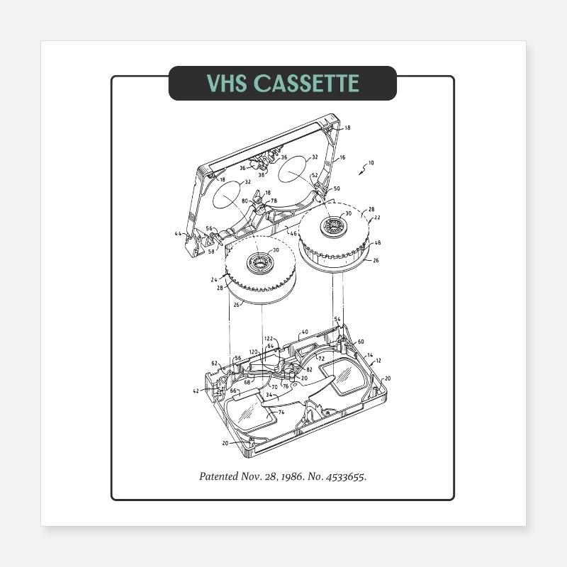 Retro Sketch VHS Tape Poster 16" x 16" (40x40 cm)