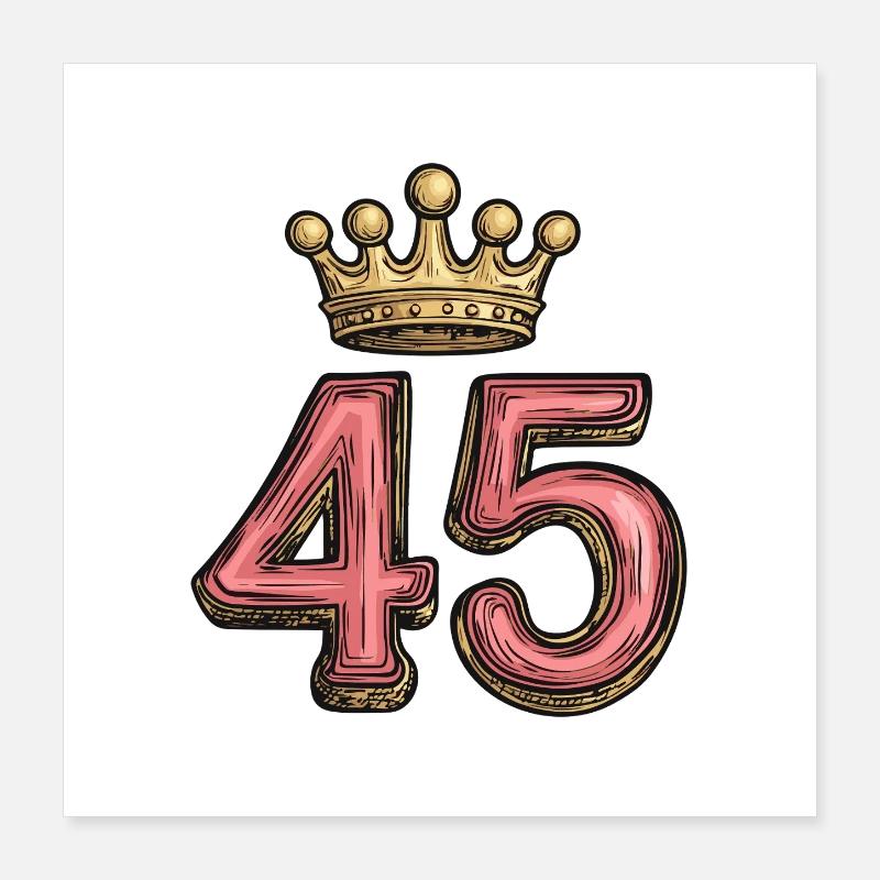 45 Number Crown Poster 16" x 16" (40x40 cm)