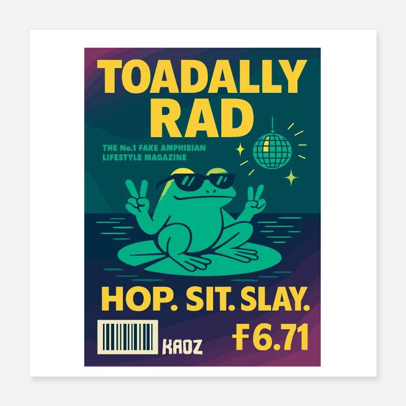 Magazine Grenouille Disco Rad Toadally Poster 40 x 40 cm