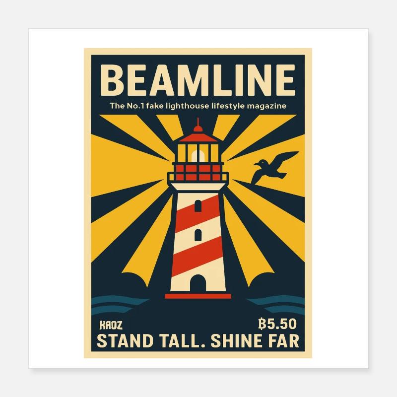Leuchtturm Vintage Poster Beamline Poster 40x40 cm