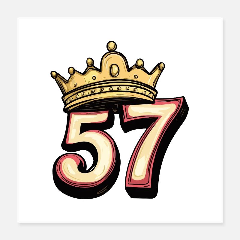 57 Number Crown Poster 16" x 16" (40x40 cm)