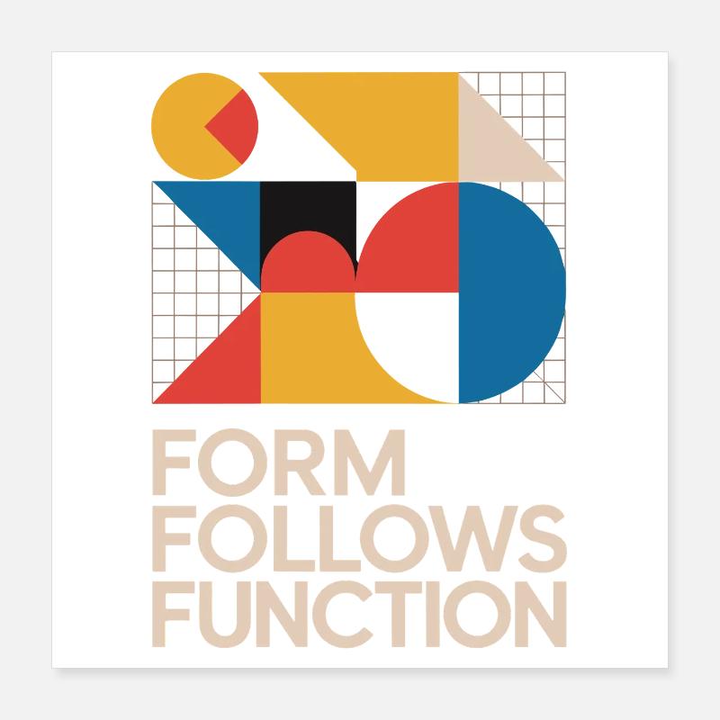 Bauhaus Form Follows Function Geometrische Kunst Poster 40x40 cm