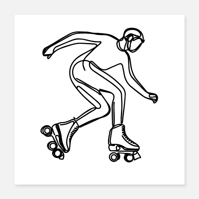 Rollschuhläufer Poster 40x40 cm