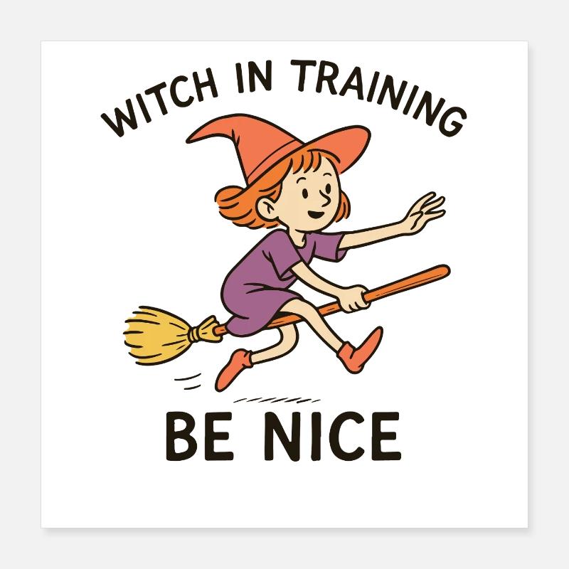 Sorcière en formation Be Nice Halloween Fun Poster 40 x 40 cm