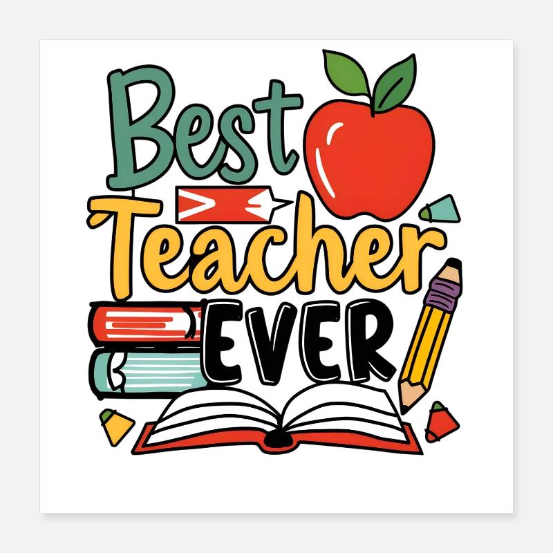 Bester Lehrer aller Zeiten Poster 40x40 cm