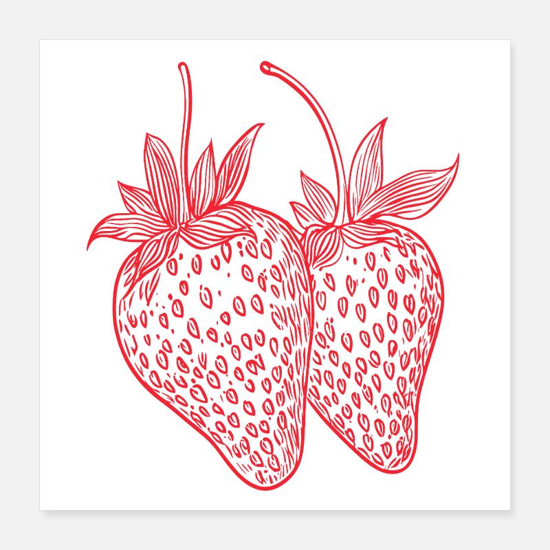 Fraise Poster 40 x 40 cm