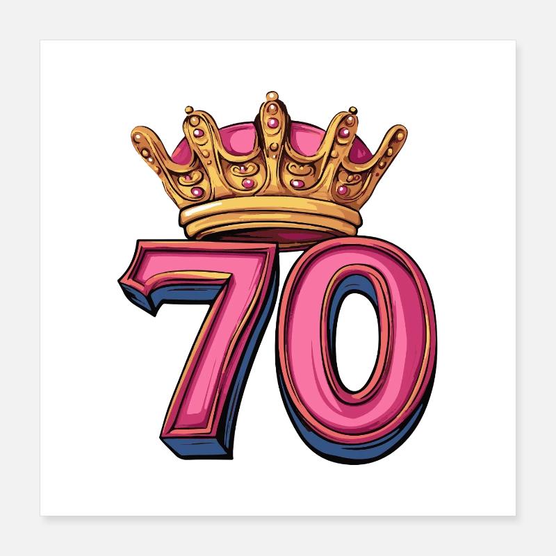 Couronne à 70 chiffres Poster 40 x 40 cm