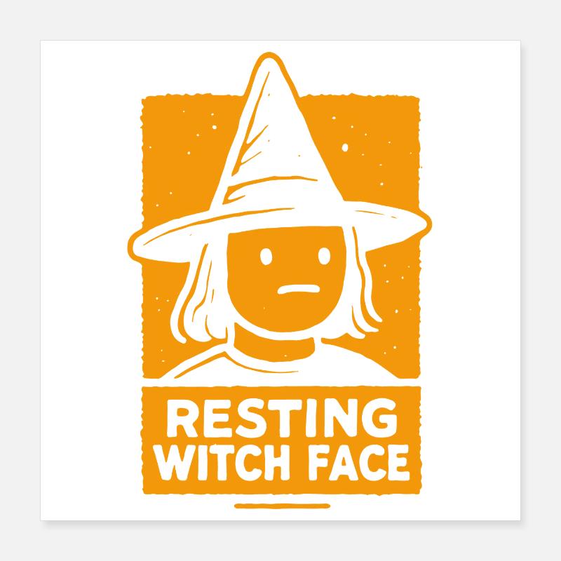 Ruhendes Hexengesicht Lustiges Halloween Spruch Kostüm Poster 40x40 cm