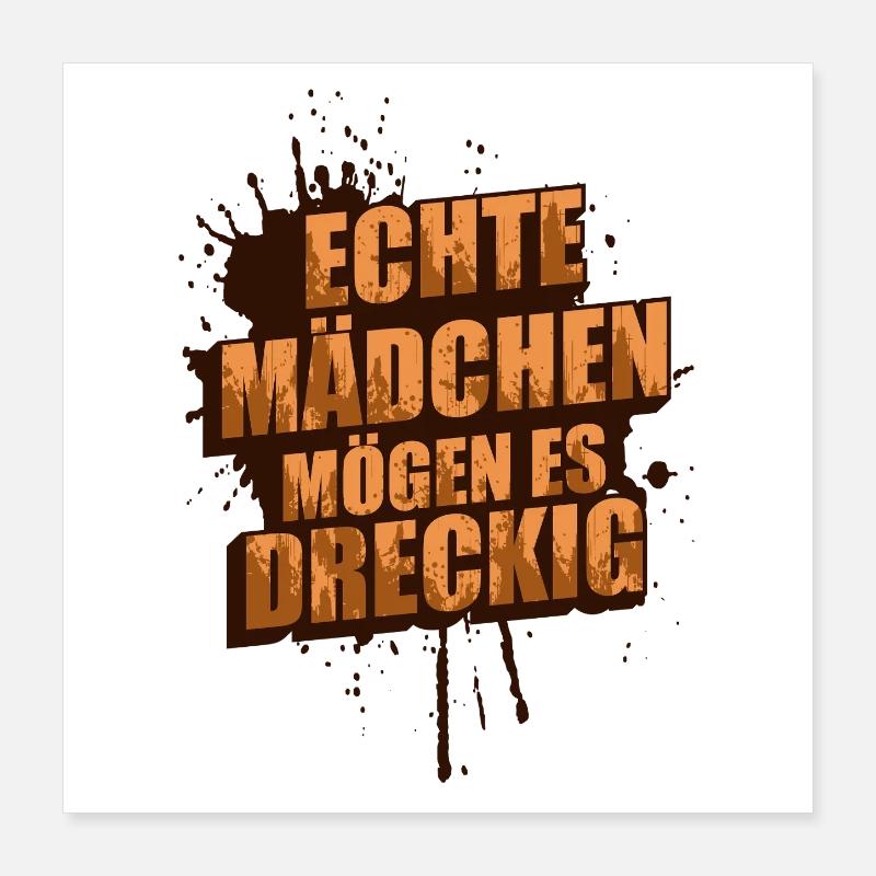 Echte Mädchen Schlammlauf Mud Run Muddy Race Poster 40x40 cm