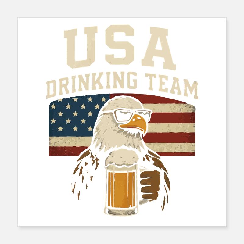 USA Drinker Team Poster 16" x 16" (40x40 cm)